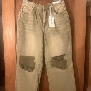 Zenana Olive Distressed Jeans